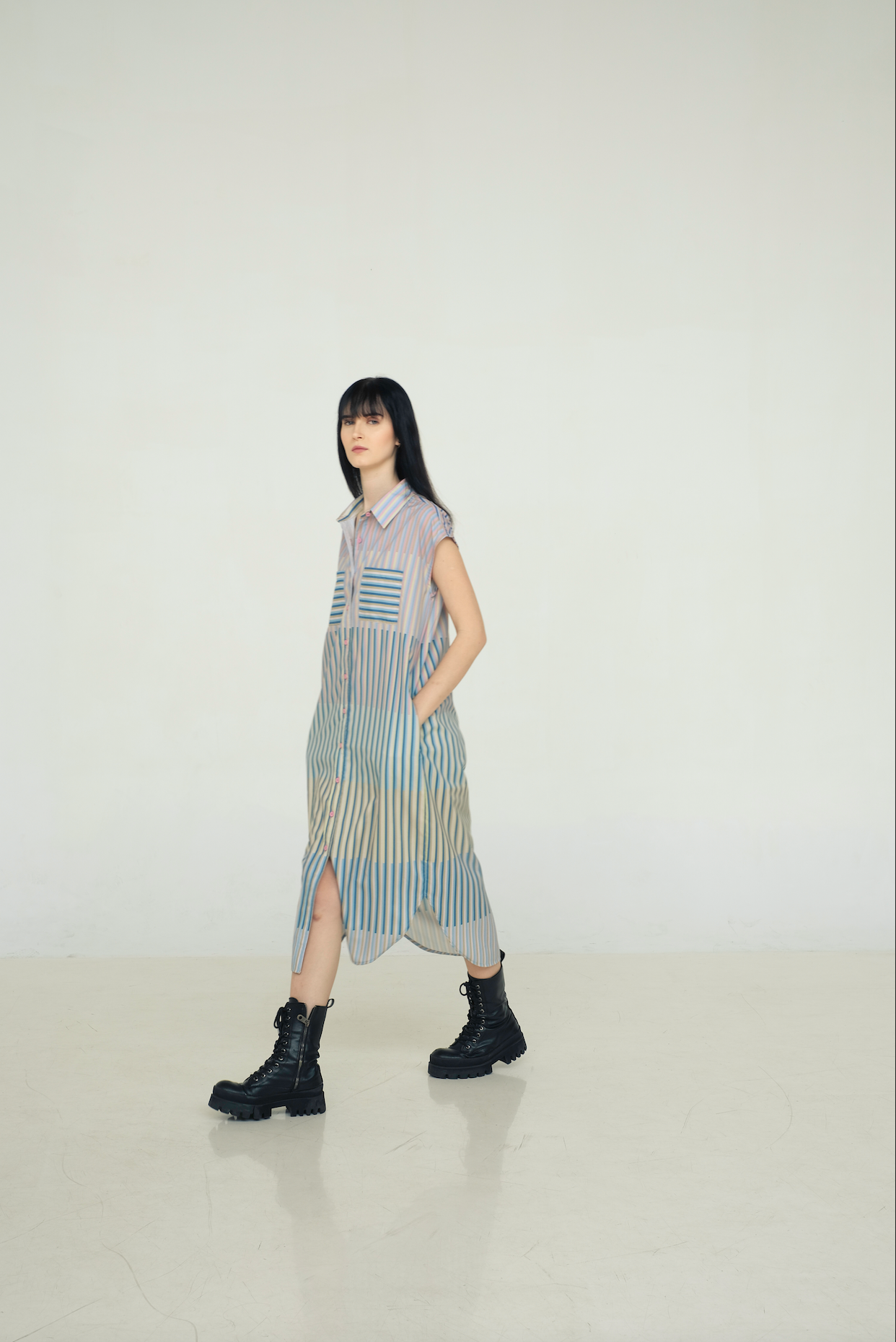 Mimosa Shirt Dress in Caspi