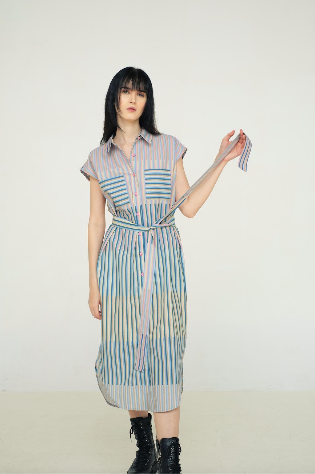 Mimosa Shirt Dress in Caspi