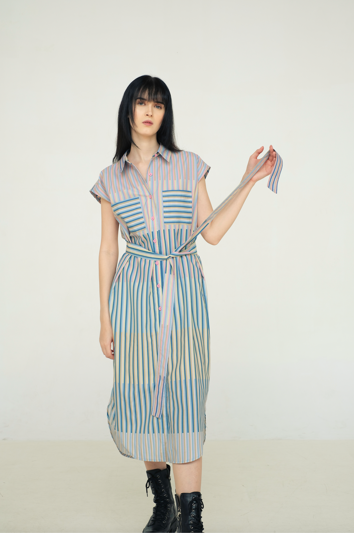 Mimosa Shirt Dress in Caspi