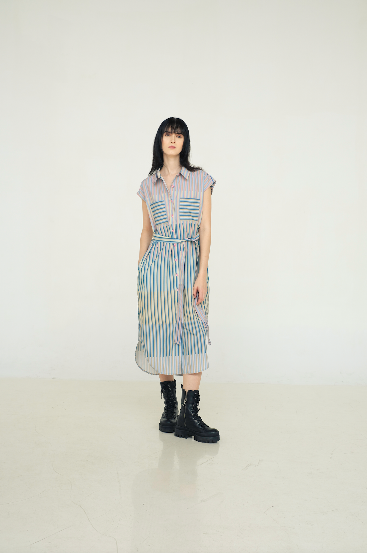 Mimosa Shirt Dress in Caspi