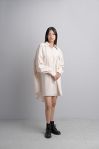 Eva Oversize Shirt Dress in Bone