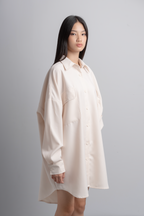 Eva Oversize Shirt Dress in Bone