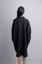 Eva Oversize Shirt Dress in Midnight