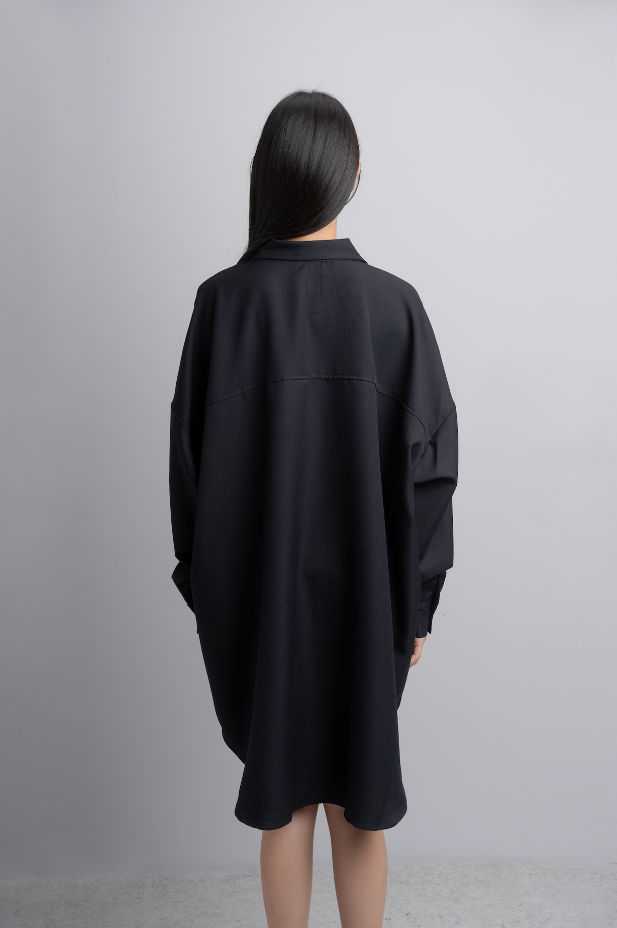 Eva Oversize Shirt Dress in Midnight