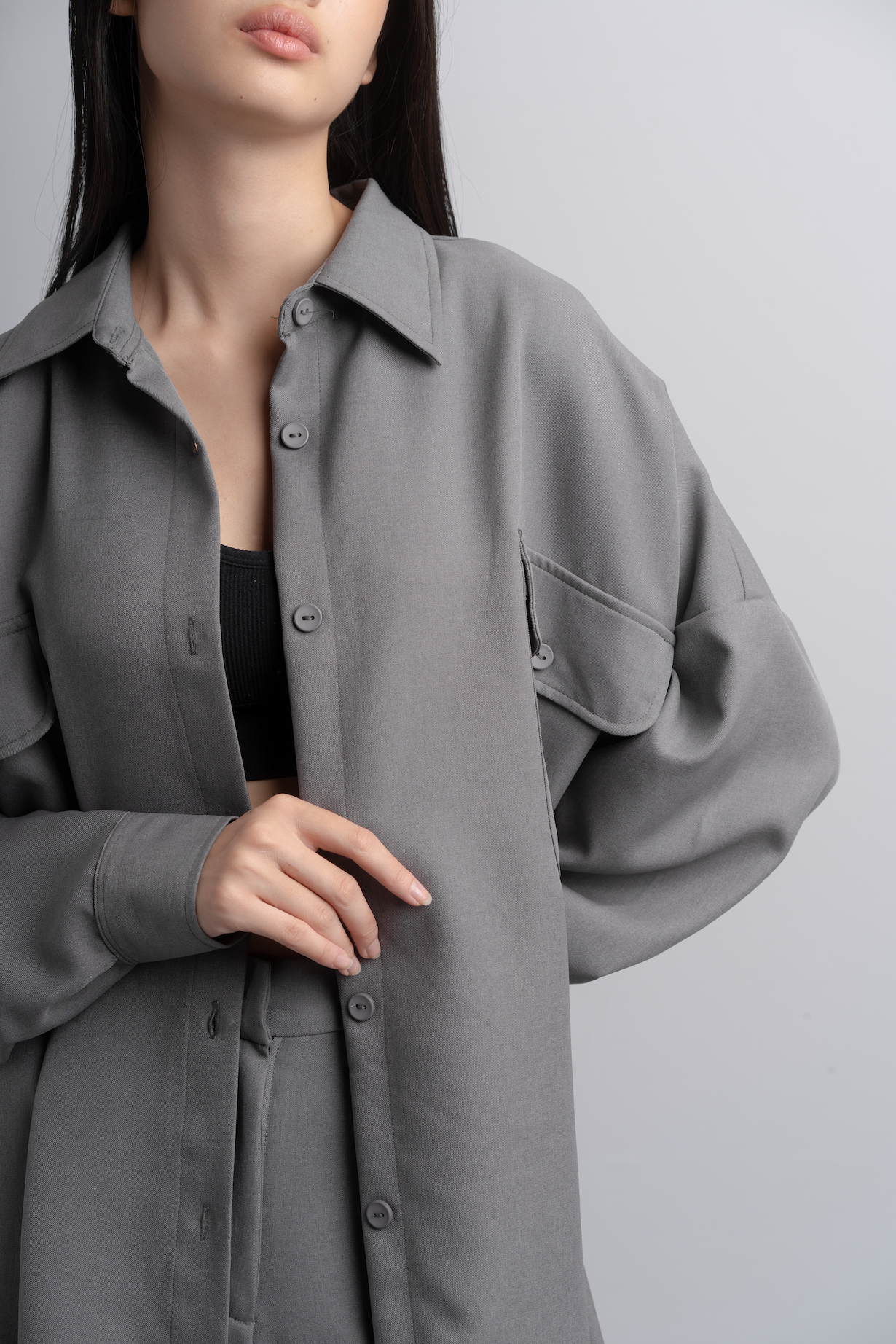 Eva Oversize Shirt in Charcoal