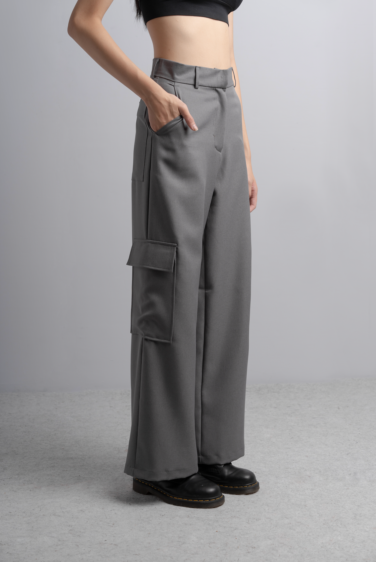 Brie Cargo Pants in Charcoal