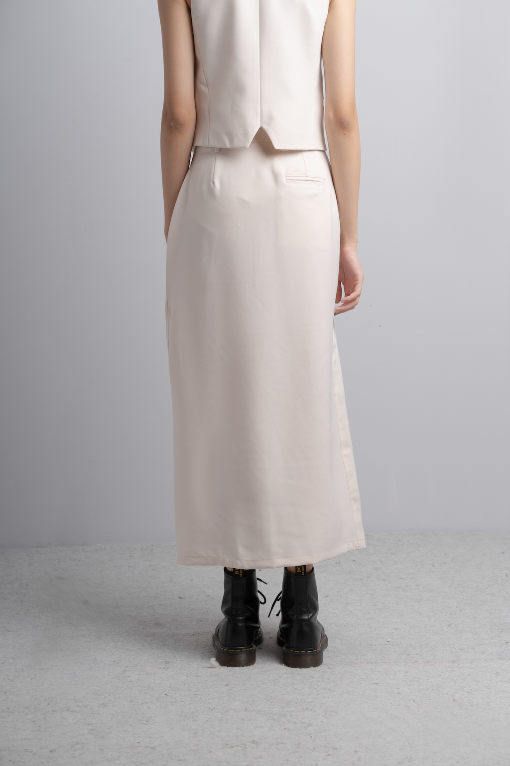 Aimee Midi Wrap Skirt in Bone