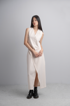 Aimee Midi Wrap Skirt in Bone