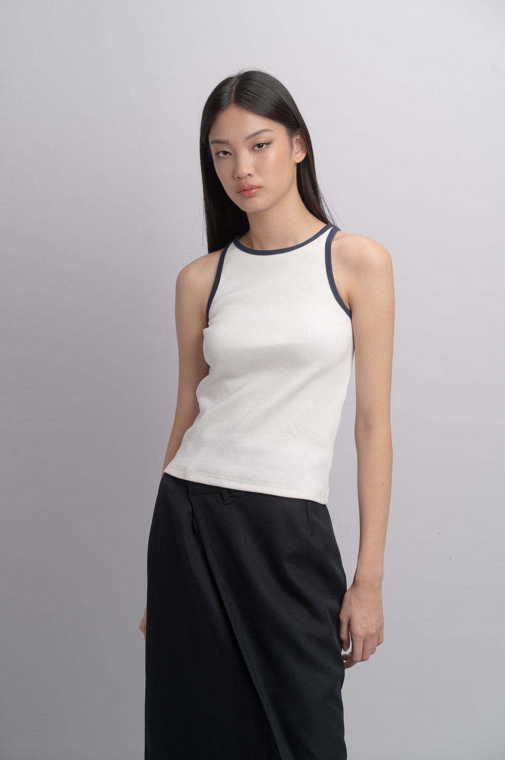 Gwyn Rib Tank Top in Midnight