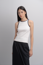 Gwyn Rib Tank Top in Midnight