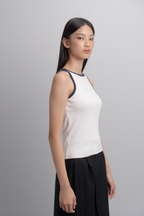 Gwyn Rib Tank Top in Midnight
