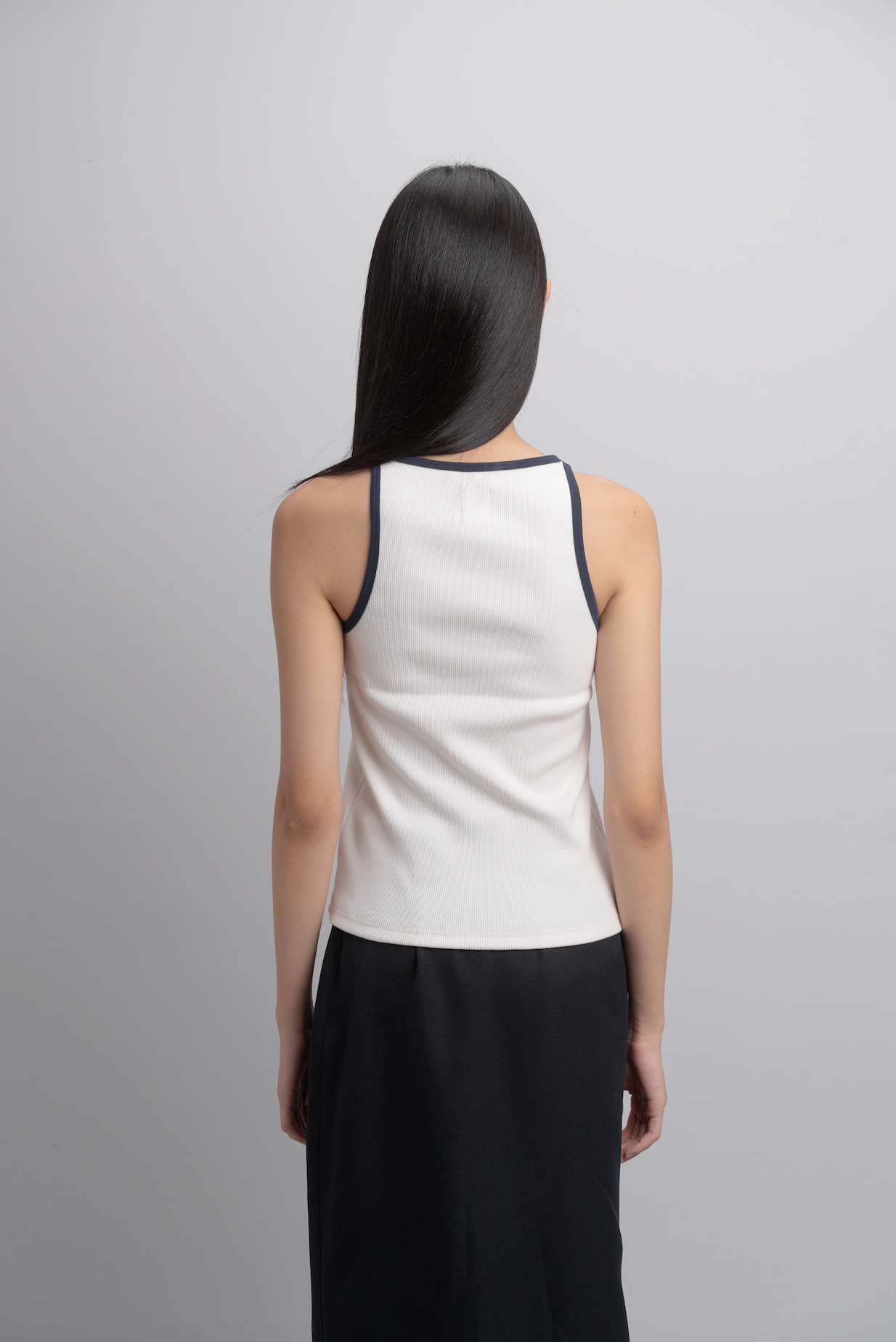 Gwyn Rib Tank Top in Midnight