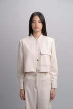 Reika Boxy Jacket in Bone