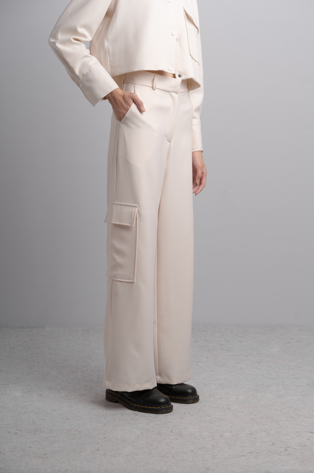 Brie Cargo Pants in Bone