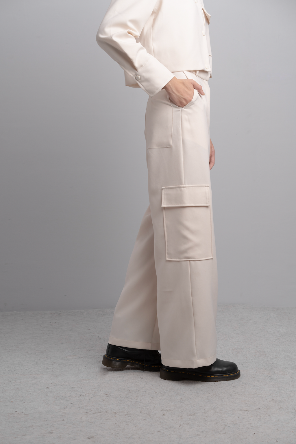 Brie Cargo Pants in Bone