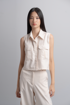 Kleia Boxy Shirt in Bone