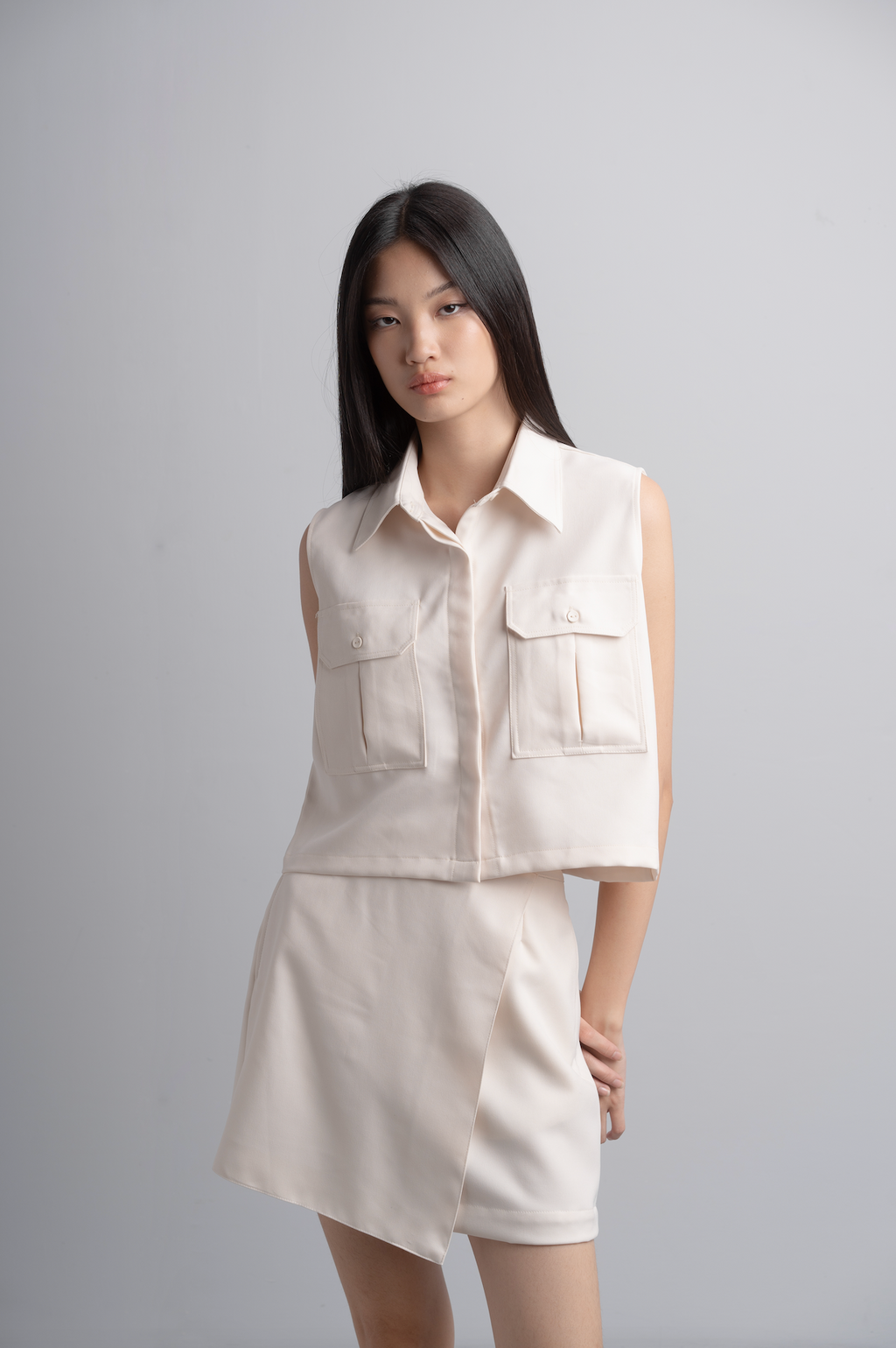 Kleia Boxy Shirt in Bone