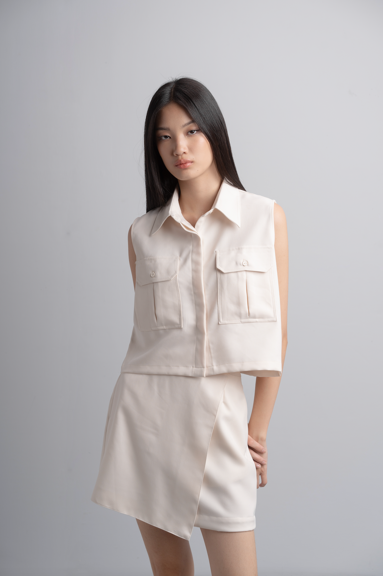 Kleia Boxy Shirt in Bone