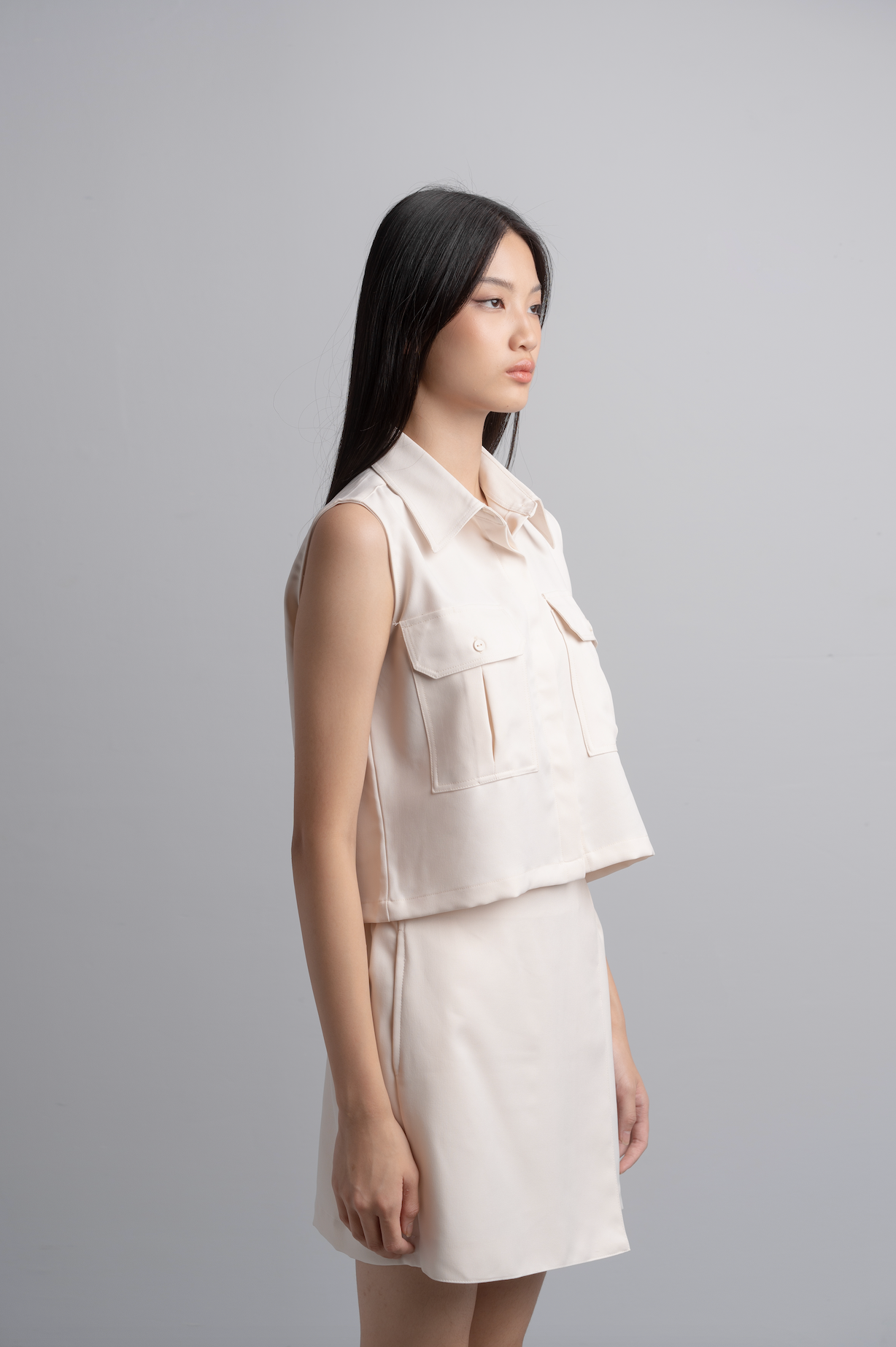 Kleia Boxy Shirt in Bone