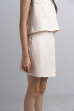 Kendra Mini Skirt in Bone