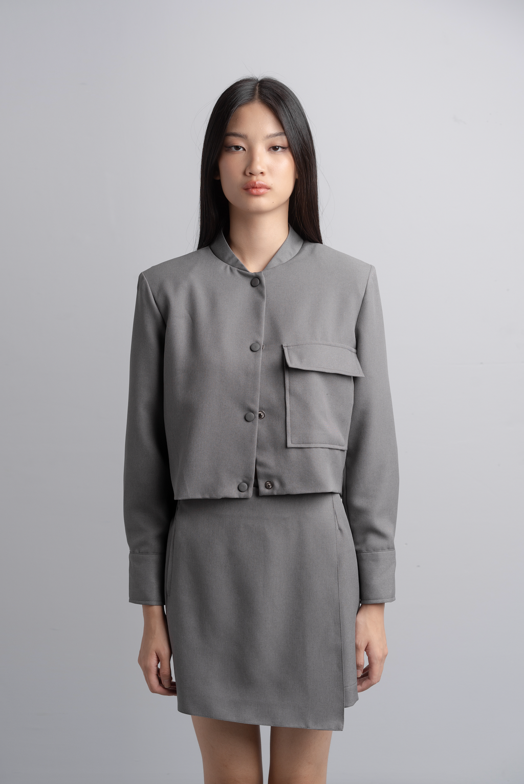 Reika Boxy Jacket in Charcoal