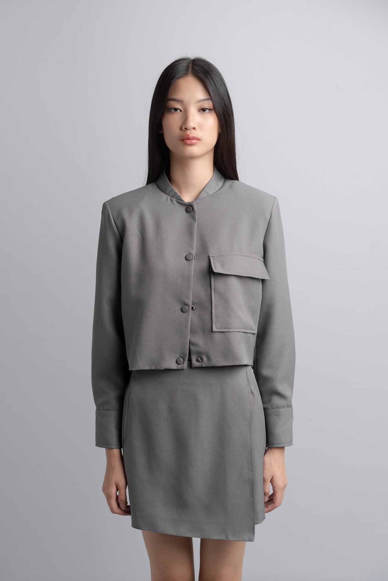 Reika Boxy Jacket in Charcoal
