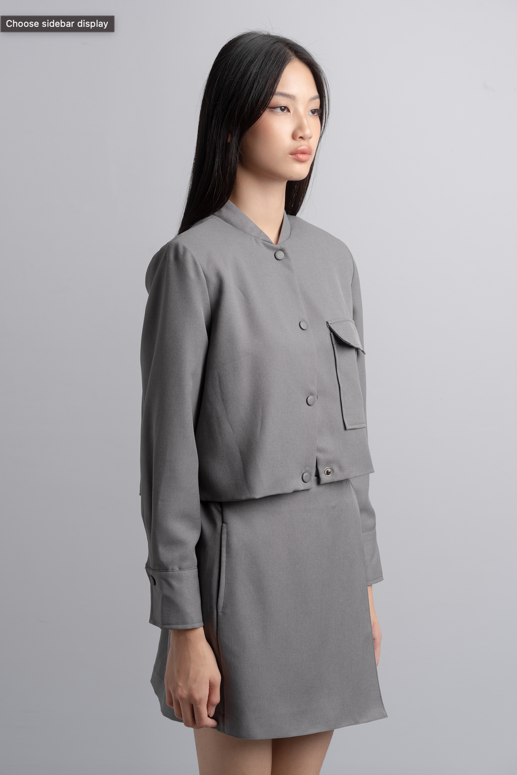Reika Boxy Jacket in Charcoal