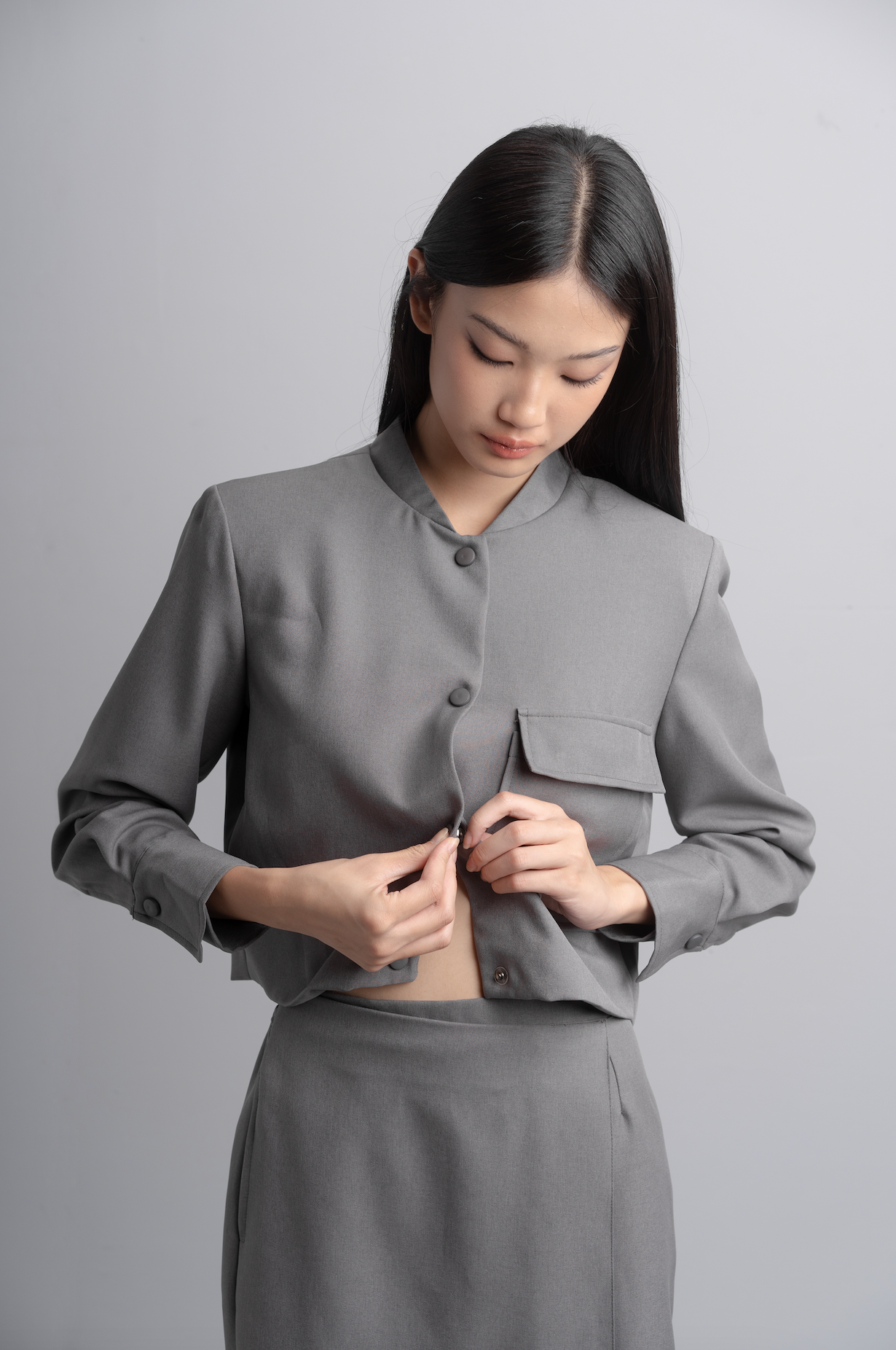 Reika Boxy Jacket in Charcoal