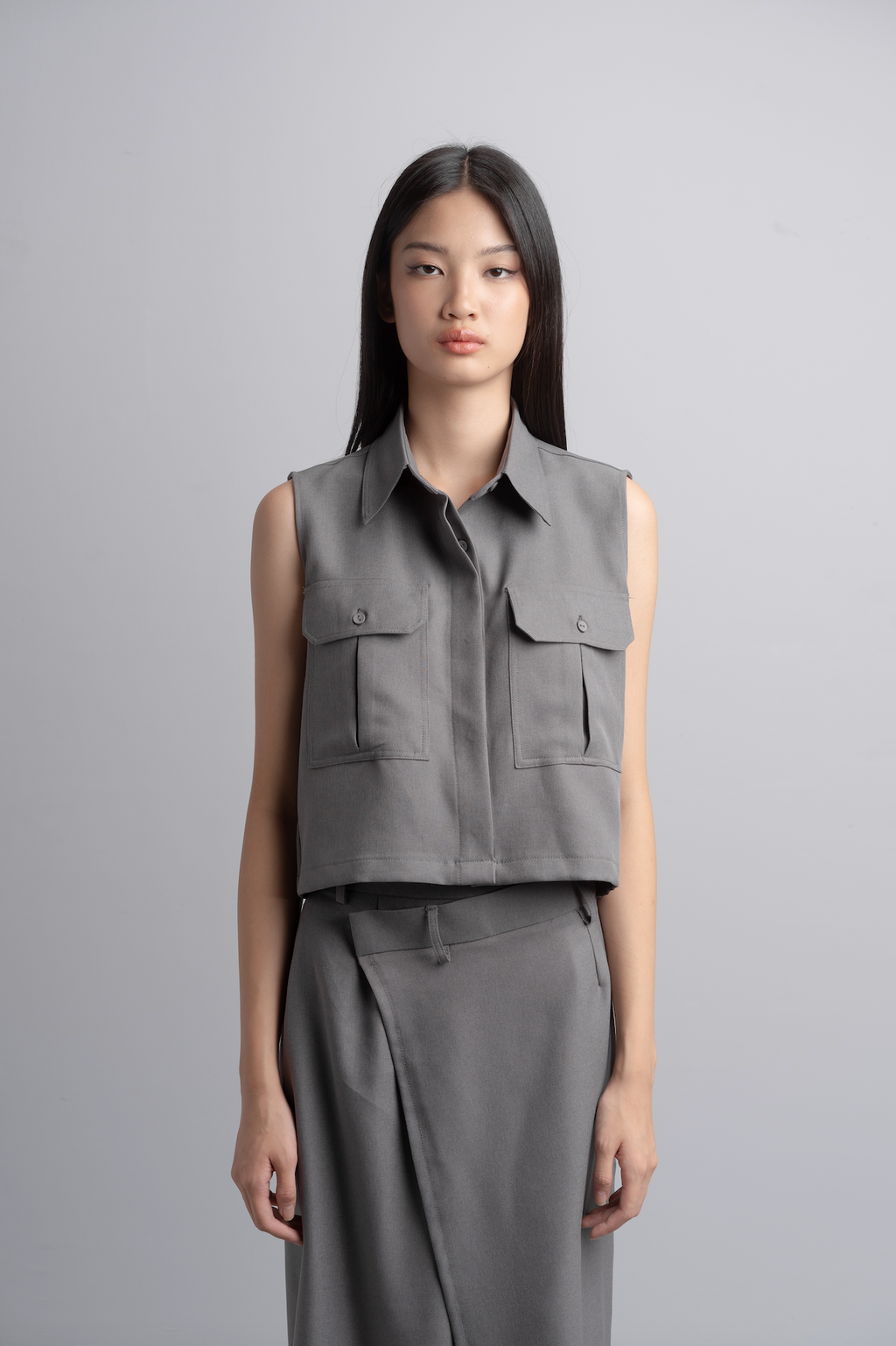 Kleia Boxy Shirt in Charcoal