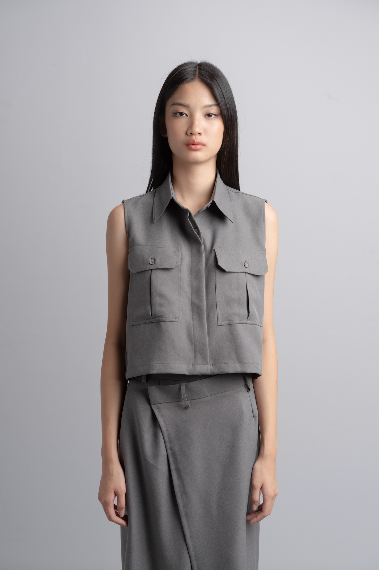 Kleia Boxy Shirt in Charcoal