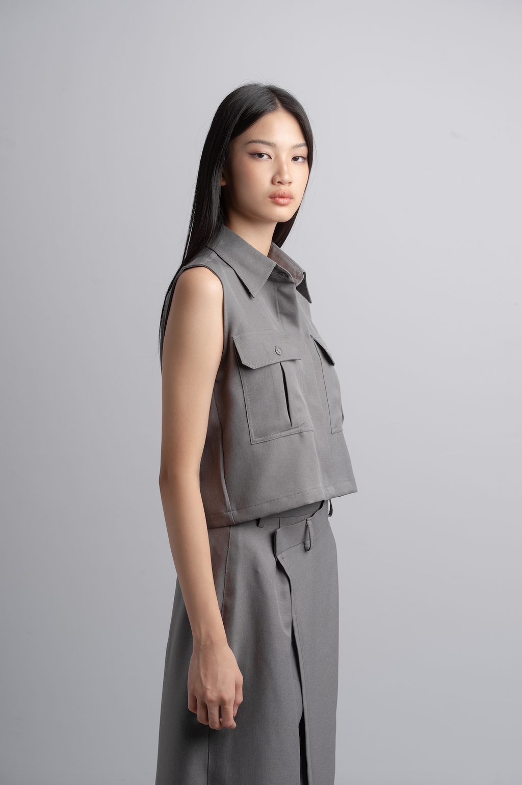 Kleia Boxy Shirt in Charcoal