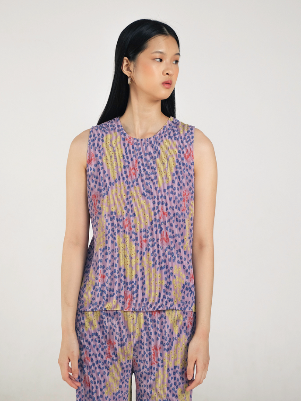 June Pleated Top in Violet