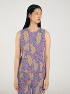 June Pleated Top in Violet