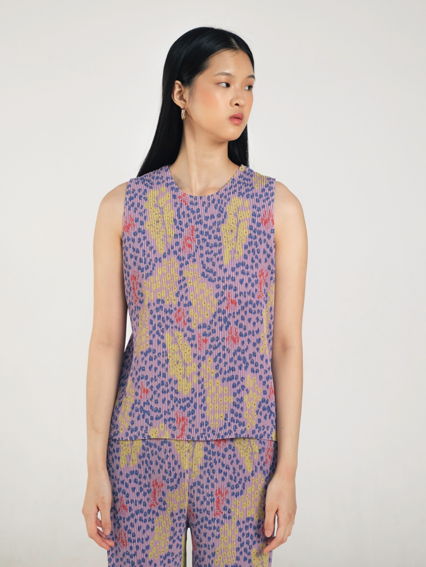 June Pleated Top in Violet