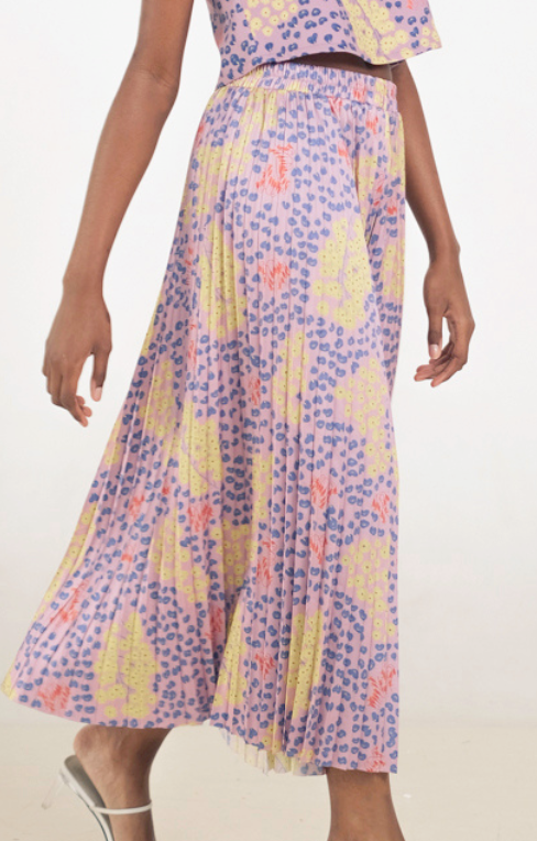 Alina Pleated Skirt in Violet
