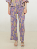 Glen Pleated Pants in Violet