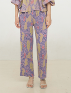 Glen Pleated Pants in Violet