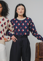 Carl Cardigan in Navy Spades